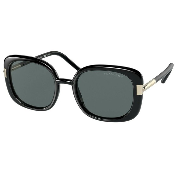 Prada Accessories - Prada SPR 04W 1AB-5Z1 57mm Black Polarized Sunglasses Made in Italy